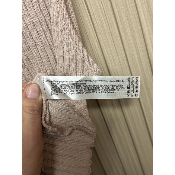 ZARA Sleeveless Ribbed Tie Front Top Sz L Women's Top - Picture 6 of 8